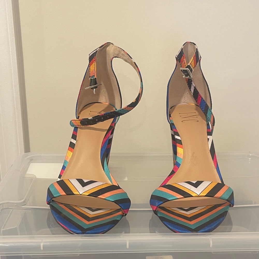 INC International Concepts Multicolor Striped Heels